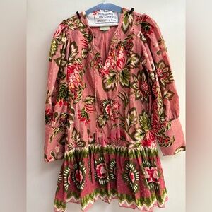FARM Rio Aura Floral Print Long Sleeved Minidress